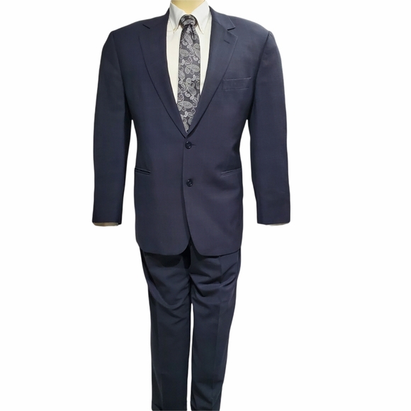 Brooks Brothers "346" Wool Lycra Suit, Navy Glen Check, Men's 42 Regular x 35 - Picture 3 of 9